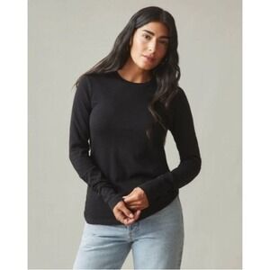 American Giant Supima Cotton Slub Long Sleeve Black Tee Large